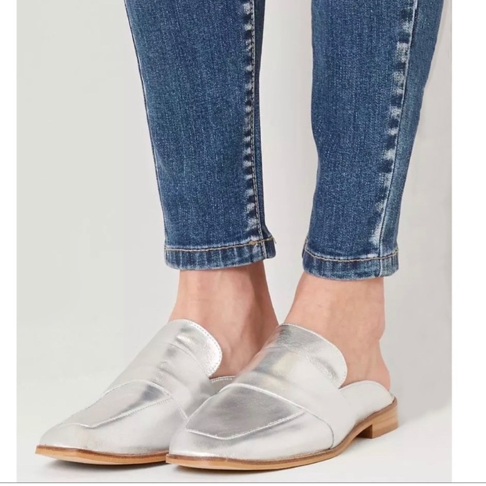 Free People At Ease Silver Loafer Mules - SIZE 42/11